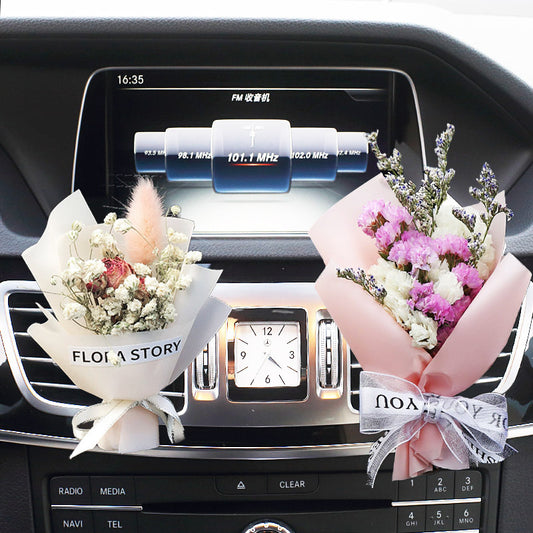 Fashion Creative Dried Flowers Decorative Car Female Motor Air Outlet Fragran